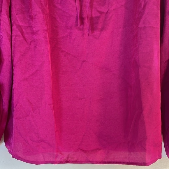 NWT. LOFT Small Petite Ruffle Sleeve Mix Media Blouse. - Picture 5 of 12